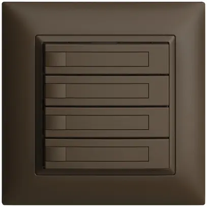 Pulsante INC KNX 4×EDIZIOdue coffee RGB senza LED con inserto carta 