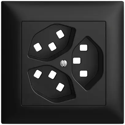 Kit frontal ENC EDIZIOdue noir 88×88mm 3×T23 