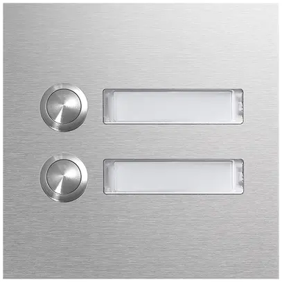 Piastra tasti Hager elcom.modesta con targhetta porta nome LED, 2 appartamenti 