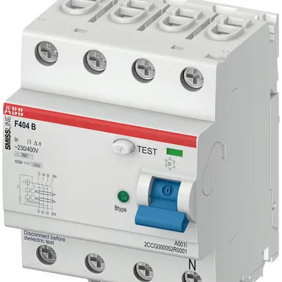 Interrupteur différentiel ABB SMISSLINE TP 4P 40A 30mA type B 0…2kHz 