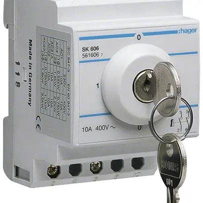Interruttore a chiave AMD Hager 10A 400V 2 chiusura 0 apertura 0 invertitore 3UM 