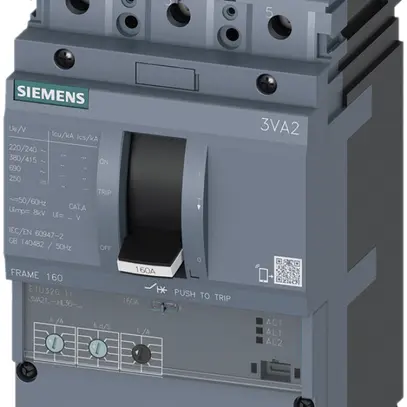 Disjoncteur de puissance Siemens SENTRON 3VA2 3L 63…160A Ii=1.5…10× M-55kA bc 