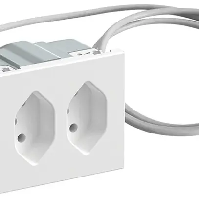 Presa FLF 2×tipo 13 cavo 1.5m e coperchio di protezione bianco 