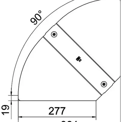 Deckel BET RBD W zu Bogen verstellbar 300mm Edelstahl A2 blank 