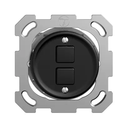 Poussoir KNX ENC STANDARDdue 2×avec LED RGB, avec capteur de température noir 