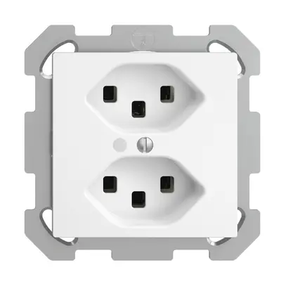 Presa INC 2×T23 16A bianco con LED verde EDIZIOdue 