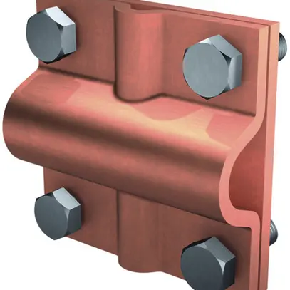 Morsetto a croce e parallelo RE 47, Cu nudo, 16mm/120mm², per nastro 50×5mm 