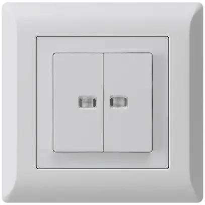 Pulsante luminoso INC kallysto.line 2×AR/1P con 2 lenti grigio chiaro 