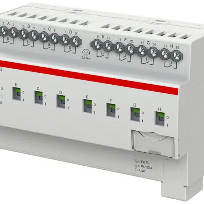 Actionneur-commutateur KNX AMD ABB SA/S8.16.6.2, 8-fois, 16A, C, détec.courant 