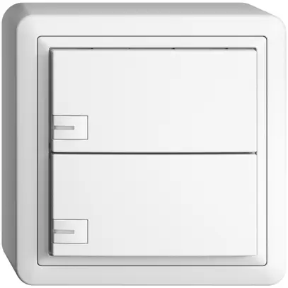 Poussoir AP KNX 2× EDIZIOdue blanc RGB avec LED 