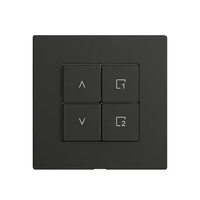 Commande pour interrupteur stores 1c scène/4t Edue Wiser noir 