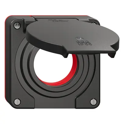 Couvercle avec clapet NEVO Ø42mm pour prise 1-fois lum. IP55 no (joint ro) 