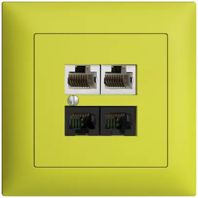 Scatola INC 4×RJ45 2×u/2×s EDIZIOdue lemon R&M swissline NT 2ab 