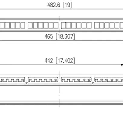 Panneau de distribution 19" H-LINE M, 24-port Keystone vide blindé 1UH, ac-fin 