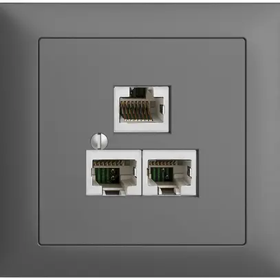 Scatola INS 3×RJ45/s 4P sep.grigio scuro EDIZIOdue R&M swissline 
