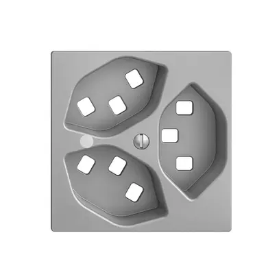 Kit frontal EDIZIOdue silver 60×60mm 3×T23, lentille, 