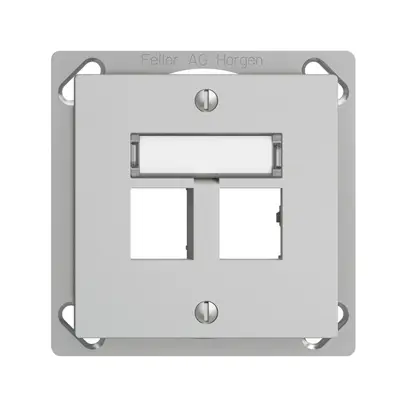 Kit de montage INC EDIZIOdue sortie droite, pour 2×RJ45 freenet, gris clair 