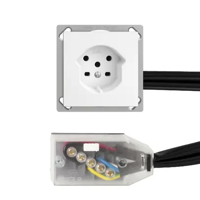 Presa INS EDIZIOdue T15 bianco per cavo piatto Technofil 