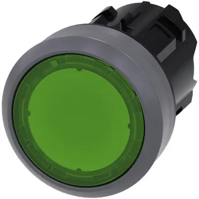 Poussoir lumineux Siemens SIRIUS ACT vert anneau frontal mét. 