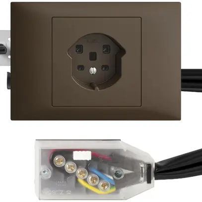 Prise INC EDIZIOdue T25 coffee 45…69mm pour câble plat Technofil 