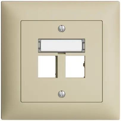 Kit montaggio ENC EDIZIOdue uscita dritta, per 2×RJ45 freenet, vanille 