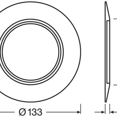 Bague de recouvrement LEDVANCE pour spot encastré ØENC 68mm, acier Ø133mm noir 