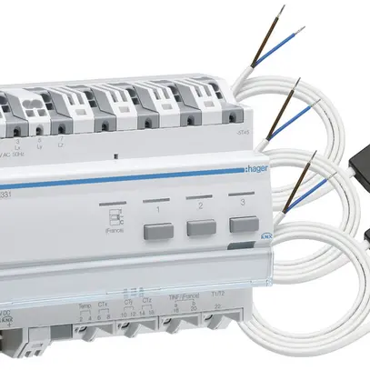 Compteur d'énergie KNX AMD 3tr Hager TE332 230VAC 30VDC 6UM 