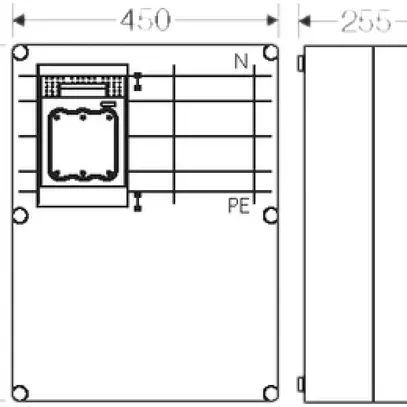 Scatola NH Hensel Mi, 1×NH 1, con barra collettrice, 400A, 5 poli 
