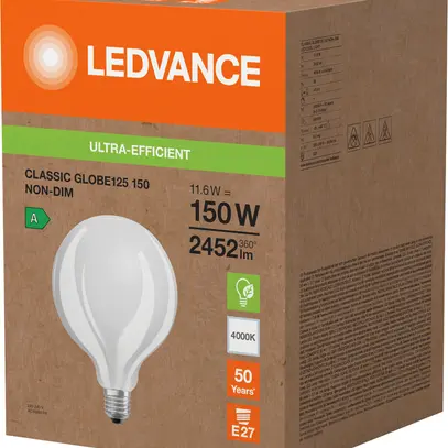 Lampada LED LEDVANCE CLASSIC GLOBE E27 11.6W 2452lm 4000K Ø125×168mm R39 opaco 