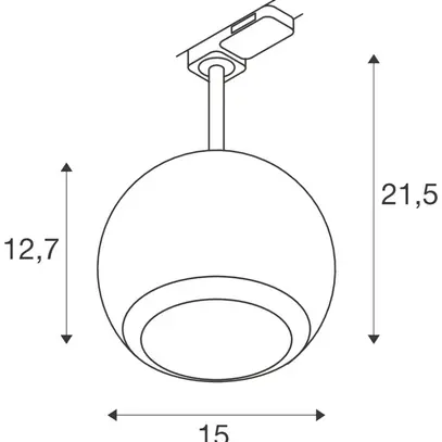 Spot SLV LIGHT EYE 150 GU10 1×13W VAR AD3PH Ø150mm blanc 