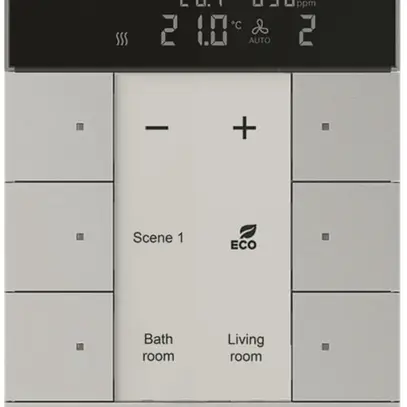 Contrôleur petit ABB-Tenton, 6 touches, CO2/humidité, alu-argent 