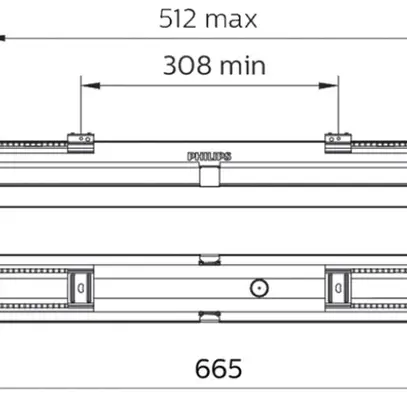 Lamp.p.loc.um. LED Philips CoreLine WT120C 15W 1900lm 840 IP65 665×80 grigio 
