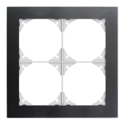 Telaio di copertura EDIZIOdue prestige 2×2 vetro nero 