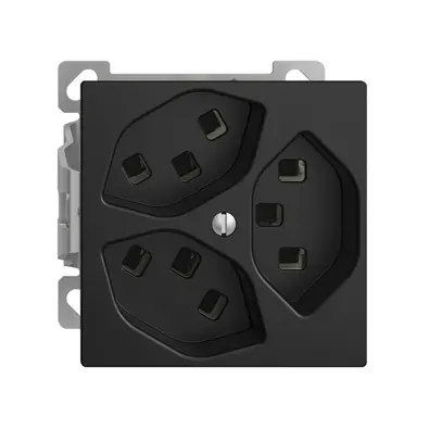 Prise AP EDIZIOdue 3×T23 noir intérieur pour combinaison 