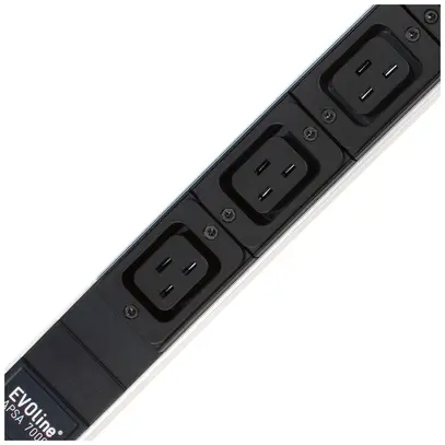 Bloc multiprise A. Steffen 19" 1UH 6×C19 3m argent/noir 