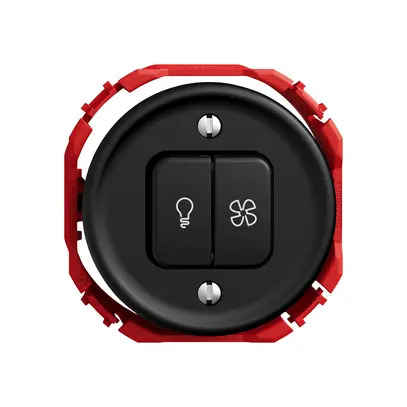 Interrupteur à poussoir lum.STANDARDdue SNAPFIX® lum&vent.3/3/1L KS jn no 