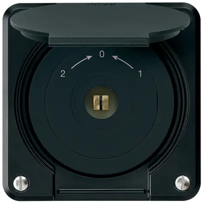 Contatto rotativo chiave quadrata INC robusto IP55 nero con coperchio inv.combi 