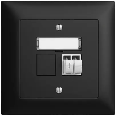Presa audio INC Push Type EDIZIOdue FMI, 1×, kit di dicitura, nero 