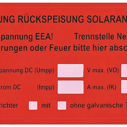 Etichetta UV per installazione PV 50×90mm tipo 2 rosso 