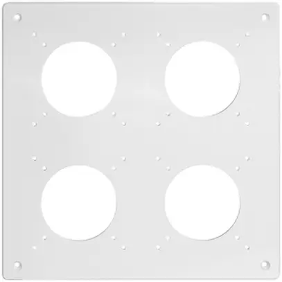 Plaque de montage ENC 2×2 Feller NEVO, pour combinaison, avec 4×NUP, noir 