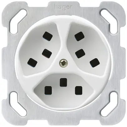 Presa INC Hager basico 3×tipo 23 B bianco 
