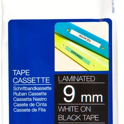 Cassette ruban Brother TZe-325 9mm×8m, noir/blanc 