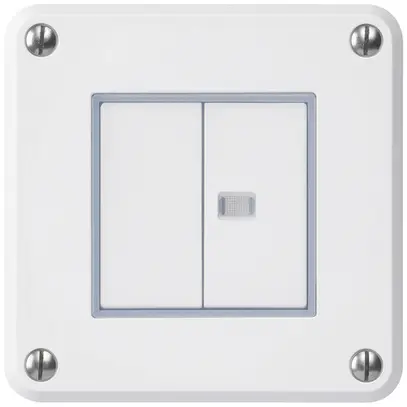 Contact à poussoir ENC robusto IP55 2×1P blanc 1×lumineux pour combinaison 