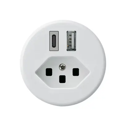 Presa di carica USB basico 18W PD 1×tipo A 1×tipo C tipo 23 bianco 