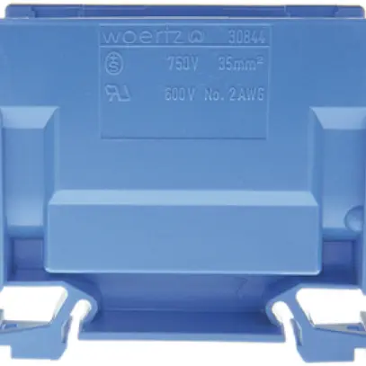 Morsetto di derivazione Woertz 16…35mm² 125A 750V vite 2×1 guida DIN 35mm bl 