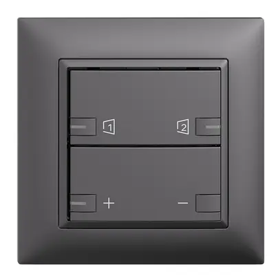 Kit frontal ENC EDIZIOdue zepAIR variateur S1/S2 avec LED gris foncé 