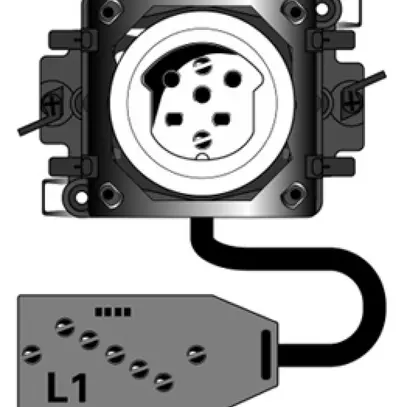 EB-Steckdose basico 1×T15 mit G3-Dose und Technofil-Adapter weiss 