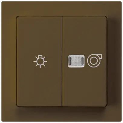 Interruttore luminoso INC kallysto 1/1L marrone simbolo illuminato+ventilazione 