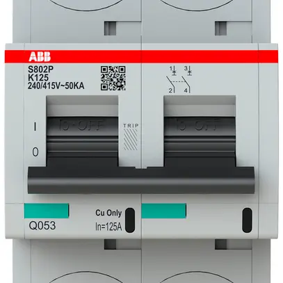 Disjoncteur ABB S802P-K125 2P 400V K-125A 50kA 3.5UM 
