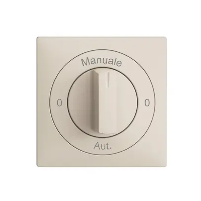Kit front. 0-Manuale-0-Aut. EDIZIOdue crema, 60×60mm per interr.rot 